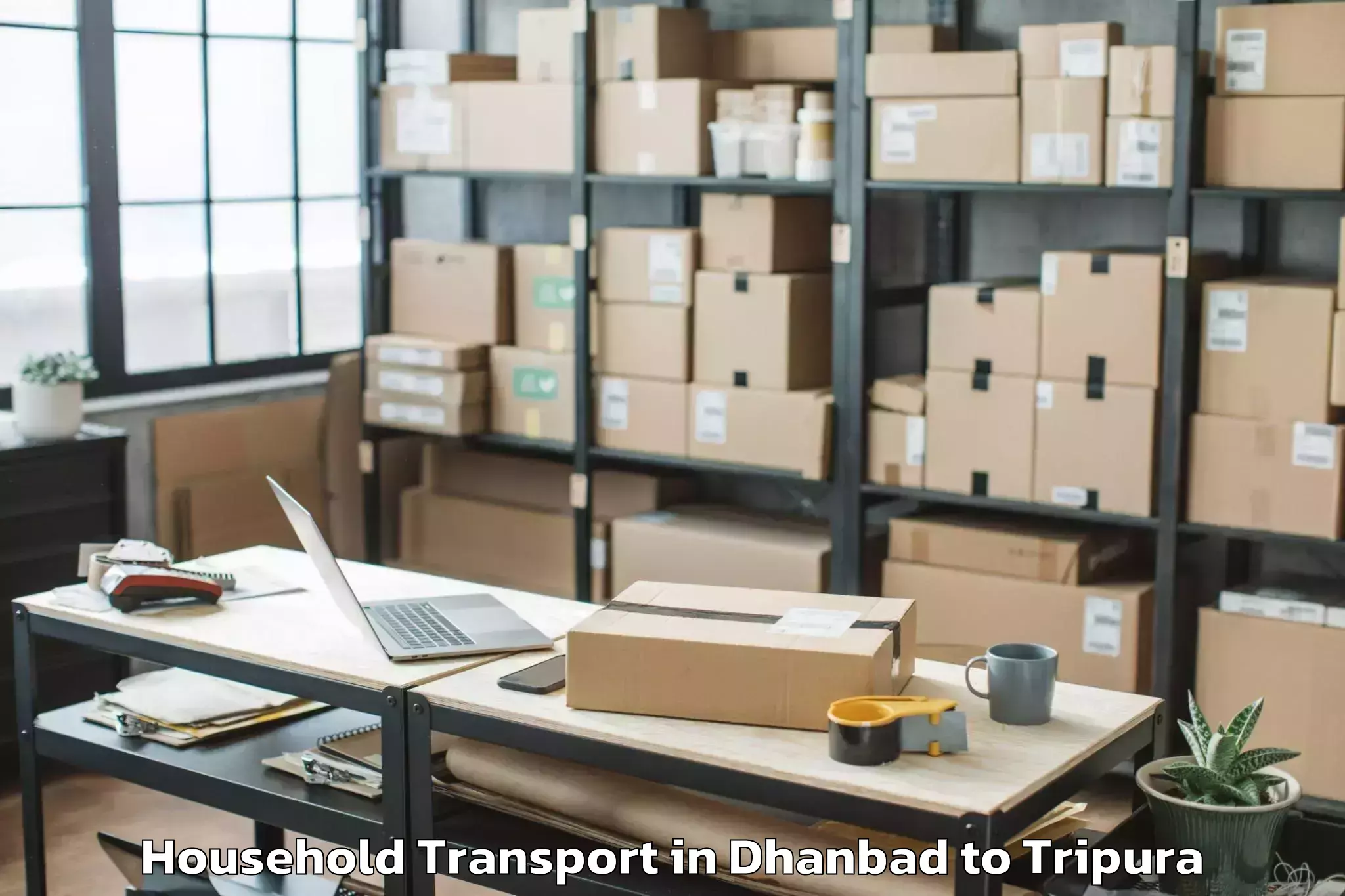 Reliable Dhanbad to Amarpur Gomati Household Transport